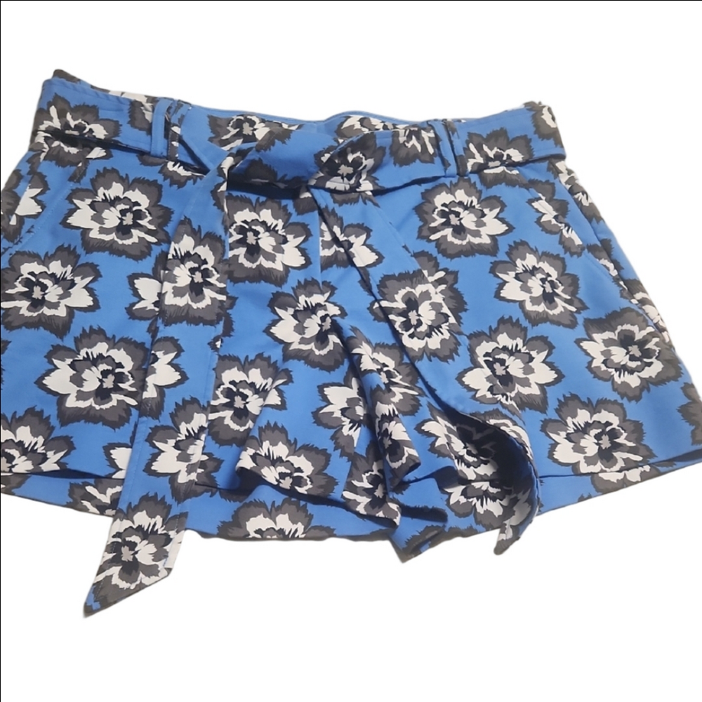 Lane Bryant Blue Floral High Waist Shorts, Size 16
